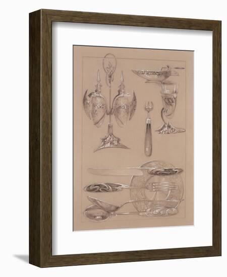 Study for Plate 69 of 'Documents Decoratifs', 1902-Alphonse Mucha-Framed Giclee Print