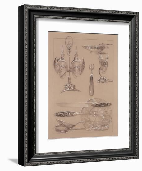 Study for Plate 69 of 'Documents Decoratifs', 1902-Alphonse Mucha-Framed Giclee Print