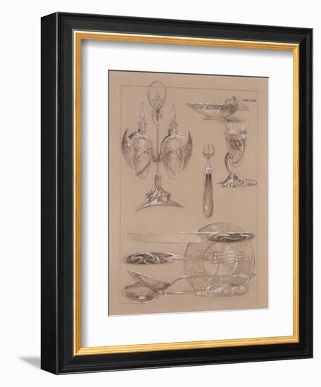 Study for Plate 69 of 'Documents Decoratifs', 1902-Alphonse Mucha-Framed Giclee Print