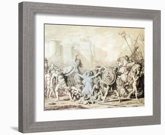 Study for Rape of Sabine Women-Jacques-Louis David-Framed Giclee Print