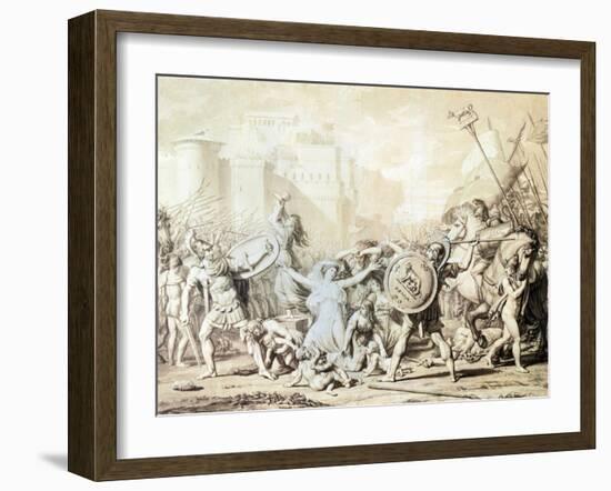 Study for Rape of Sabine Women-Jacques-Louis David-Framed Giclee Print