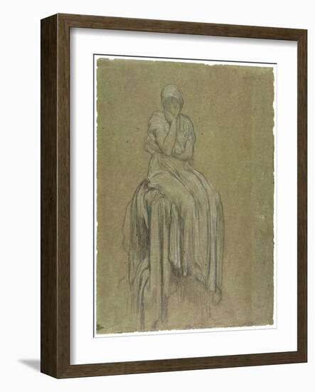 Study for Solitude, C.1890 (Chalk on Paper)-Frederick Leighton-Framed Giclee Print