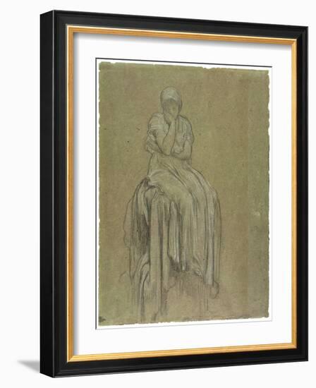 Study for Solitude, C.1890 (Chalk on Paper)-Frederick Leighton-Framed Giclee Print