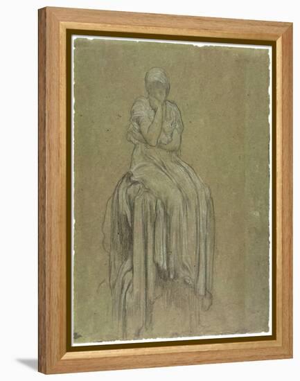 Study for Solitude, C.1890 (Chalk on Paper)-Frederick Leighton-Framed Premier Image Canvas