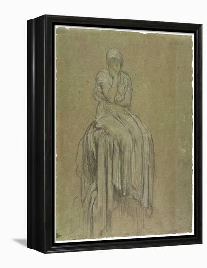 Study for Solitude, C.1890 (Chalk on Paper)-Frederick Leighton-Framed Premier Image Canvas
