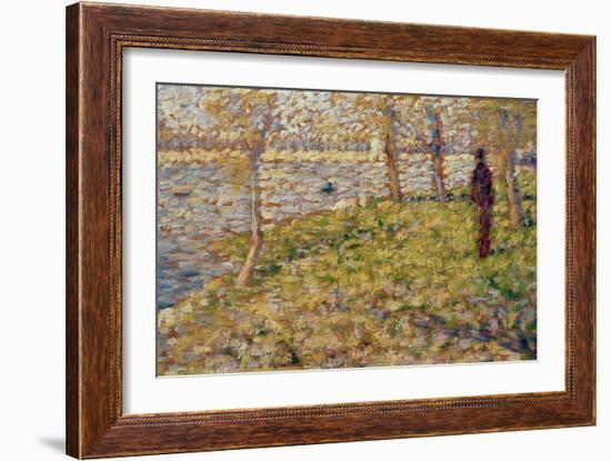 Study for 'Sunday Afternoon on the Island of La Grand Jatte', 1884-85-Georges Seurat-Framed Giclee Print