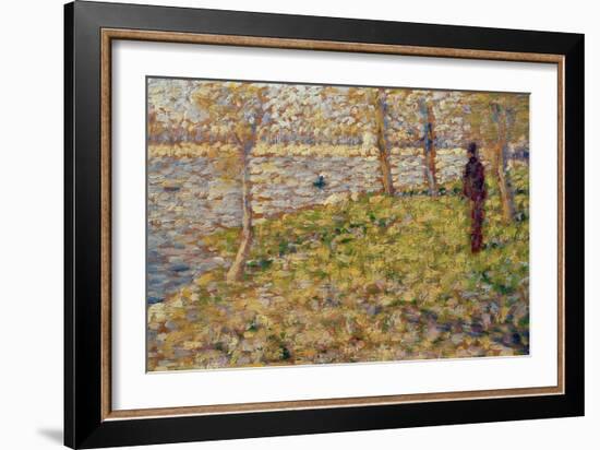 Study for 'Sunday Afternoon on the Island of La Grand Jatte', 1884-85-Georges Seurat-Framed Giclee Print