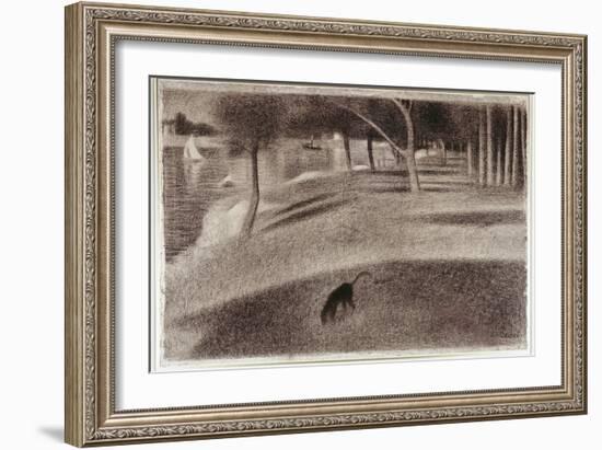 Study For Sunday Afternoon on the Island of La Grande Jatte, c.1884-Georges Seurat-Framed Giclee Print