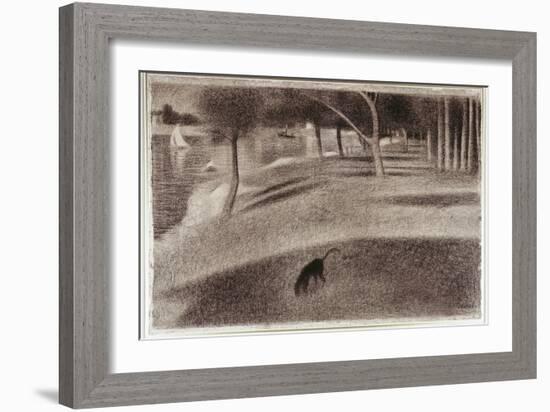 Study For Sunday Afternoon on the Island of La Grande Jatte, c.1884-Georges Seurat-Framed Giclee Print