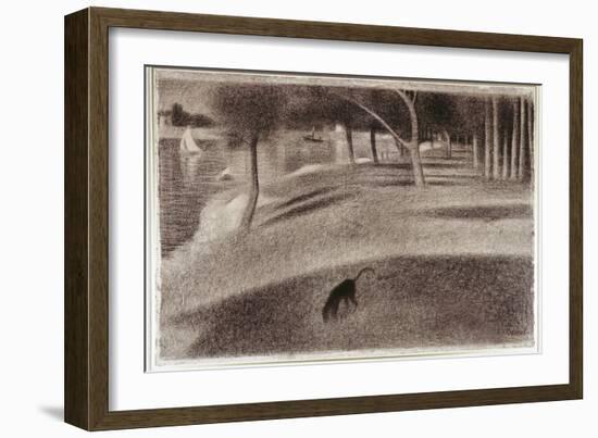 Study For Sunday Afternoon on the Island of La Grande Jatte, c.1884-Georges Seurat-Framed Giclee Print