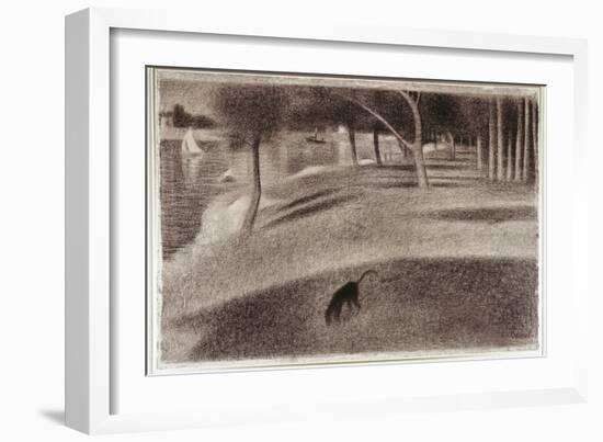 Study For Sunday Afternoon on the Island of La Grande Jatte, c.1884-Georges Seurat-Framed Giclee Print