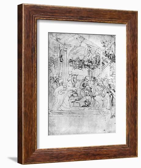 Study for the Adoration of the Magi, 15th Century-Leonardo da Vinci-Framed Giclee Print