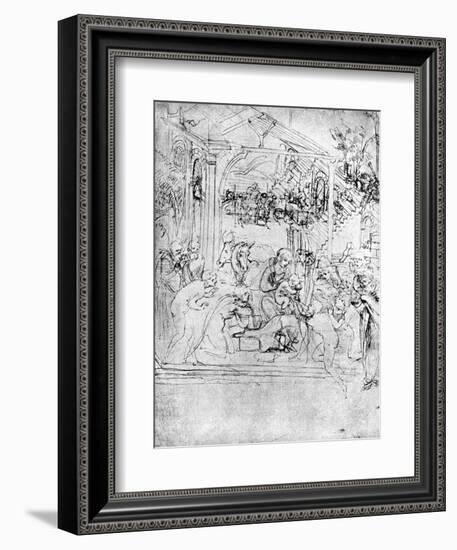 Study for the Adoration of the Magi, 15th Century-Leonardo da Vinci-Framed Giclee Print