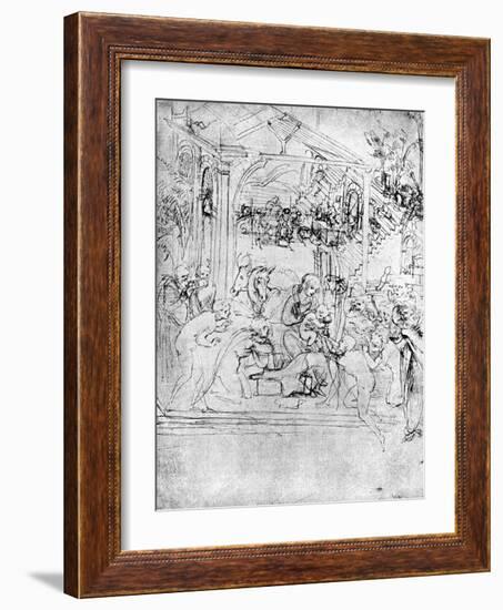 Study for the Adoration of the Magi, 15th Century-Leonardo da Vinci-Framed Giclee Print