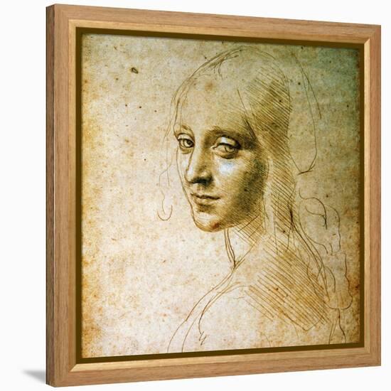 Study for the Angel of the Virgin of the Rocks-Leonardo da Vinci-Framed Premier Image Canvas