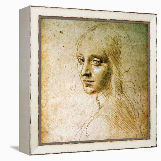 Study for the Angel of the Virgin of the Rocks-Leonardo da Vinci-Framed Premier Image Canvas