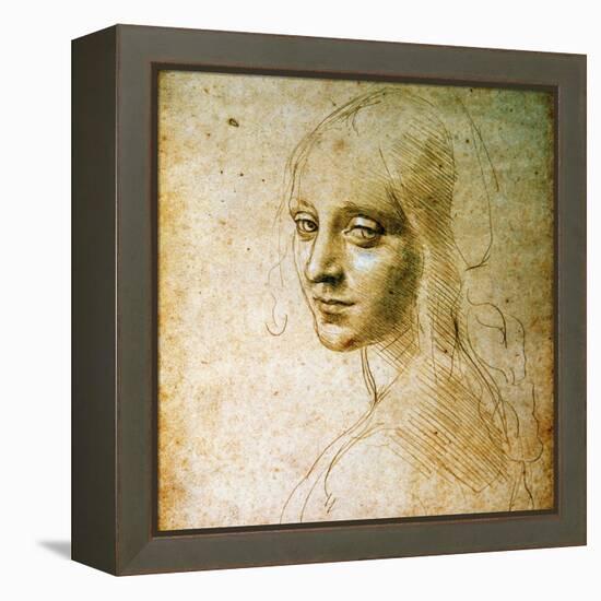 Study for the Angel of the Virgin of the Rocks-Leonardo da Vinci-Framed Premier Image Canvas