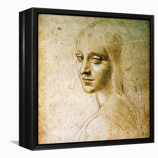 Study for the Angel of the Virgin of the Rocks-Leonardo da Vinci-Framed Premier Image Canvas