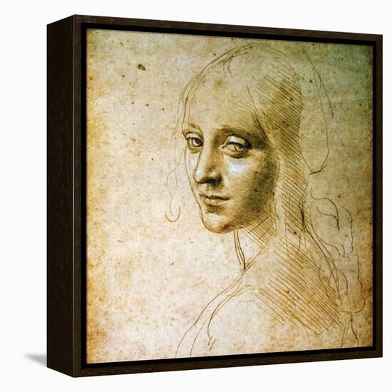 Study for the Angel of the Virgin of the Rocks-Leonardo da Vinci-Framed Premier Image Canvas