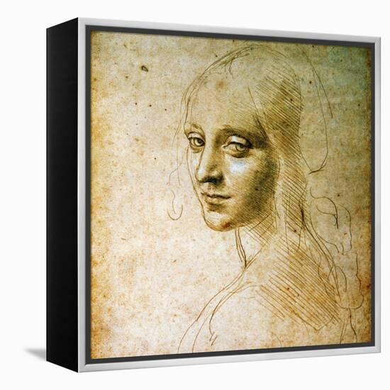 Study for the Angel of the Virgin of the Rocks-Leonardo da Vinci-Framed Premier Image Canvas