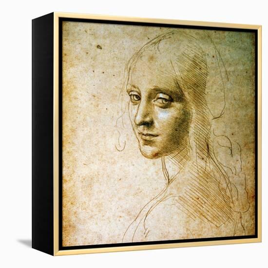 Study for the Angel of the Virgin of the Rocks-Leonardo da Vinci-Framed Premier Image Canvas