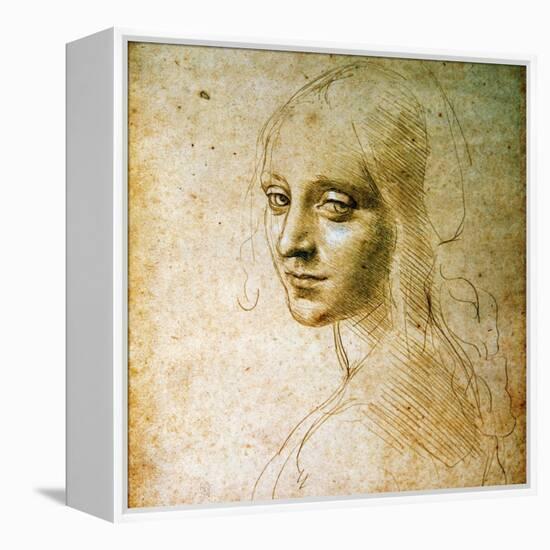 Study for the Angel of the Virgin of the Rocks-Leonardo da Vinci-Framed Premier Image Canvas