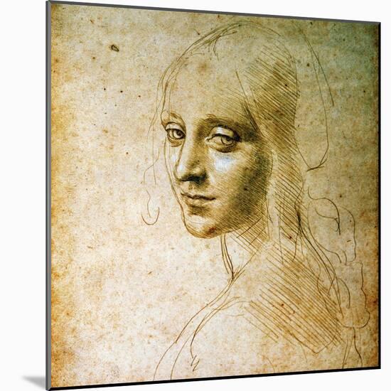Study for the Angel of the Virgin of the Rocks-Leonardo da Vinci-Mounted Giclee Print