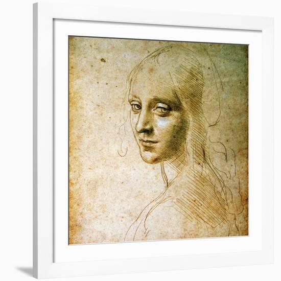 Study for the Angel of the Virgin of the Rocks-Leonardo da Vinci-Framed Giclee Print