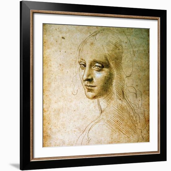 Study for the Angel of the Virgin of the Rocks-Leonardo da Vinci-Framed Giclee Print