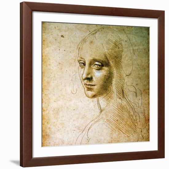 Study for the Angel of the Virgin of the Rocks-Leonardo da Vinci-Framed Giclee Print