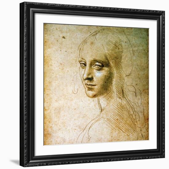 Study for the Angel of the Virgin of the Rocks-Leonardo da Vinci-Framed Giclee Print