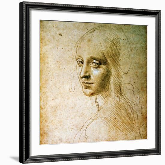 Study for the Angel of the Virgin of the Rocks-Leonardo da Vinci-Framed Giclee Print