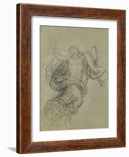 Study for the Ascension: Christ Ascending (Chalk on Paper)-Benjamin West-Framed Giclee Print