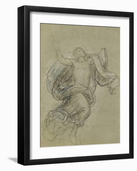 Study for the Ascension: Christ Ascending (Chalk on Paper)-Benjamin West-Framed Giclee Print