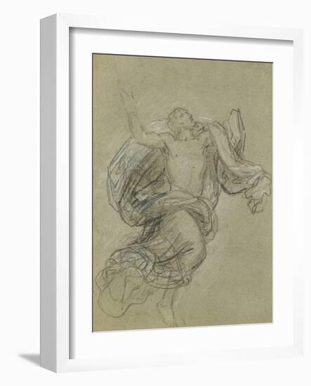 Study for the Ascension: Christ Ascending (Chalk on Paper)-Benjamin West-Framed Giclee Print