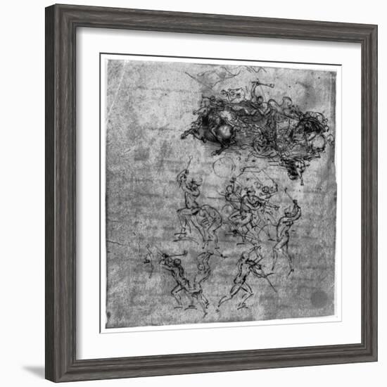 Study for the Battle of Anghiari, 1503-Leonardo da Vinci-Framed Giclee Print