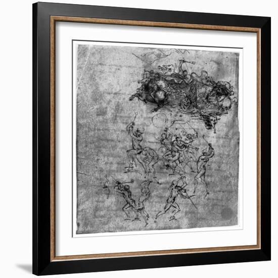 Study for the Battle of Anghiari, 1503-Leonardo da Vinci-Framed Giclee Print