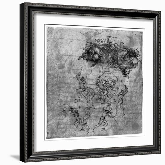 Study for the Battle of Anghiari, 1503-Leonardo da Vinci-Framed Giclee Print