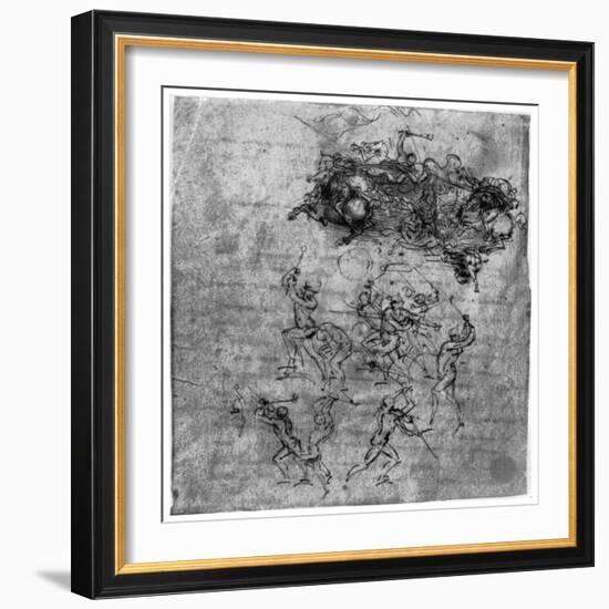 Study for the Battle of Anghiari, 1503-Leonardo da Vinci-Framed Giclee Print