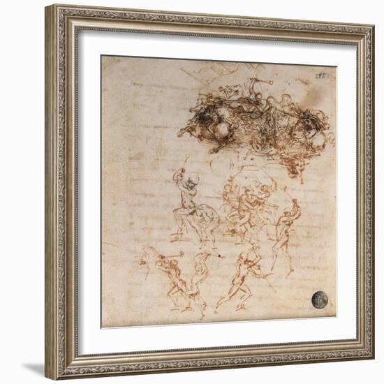 Study for the Battle of Anghiari, 1504-5-Leonardo da Vinci-Framed Giclee Print