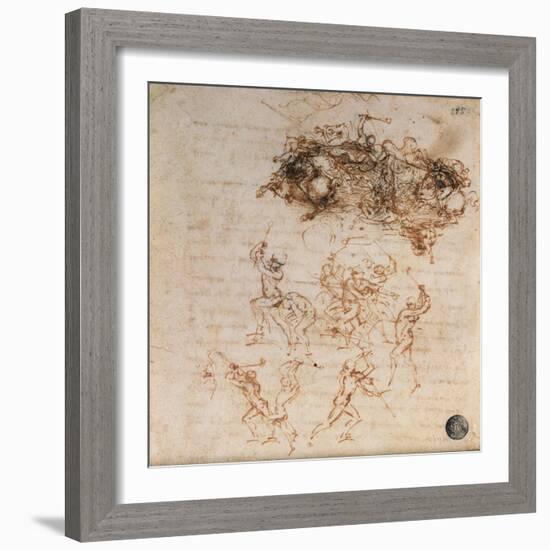 Study for the Battle of Anghiari, 1504-5-Leonardo da Vinci-Framed Giclee Print