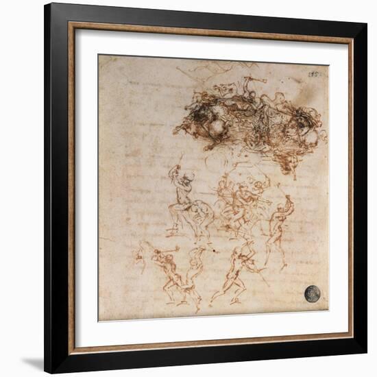 Study for the Battle of Anghiari, 1504-5-Leonardo da Vinci-Framed Giclee Print