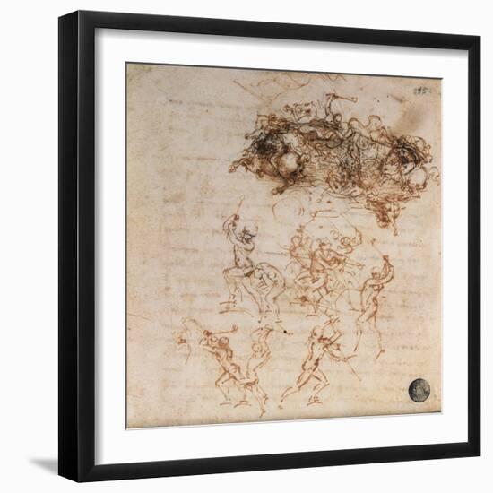 Study for the Battle of Anghiari, 1504-5-Leonardo da Vinci-Framed Giclee Print