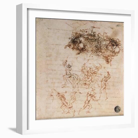 Study for the Battle of Anghiari, 1504-5-Leonardo da Vinci-Framed Giclee Print