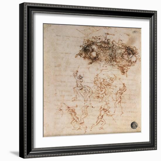 Study for the Battle of Anghiari, 1504-5-Leonardo da Vinci-Framed Giclee Print