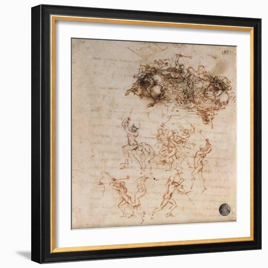 Study for the Battle of Anghiari, 1504-5-Leonardo da Vinci-Framed Giclee Print