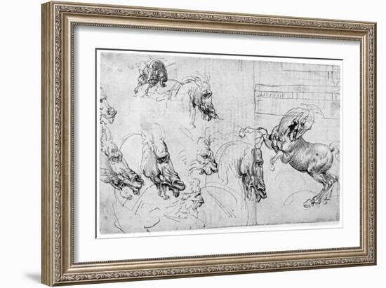 Study for the Battle of Anghiari, C1503-1505-Leonardo da Vinci-Framed Giclee Print