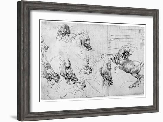 Study for the Battle of Anghiari, C1503-1505-Leonardo da Vinci-Framed Giclee Print