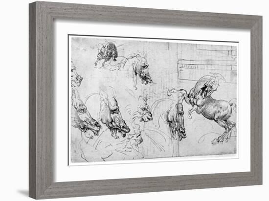 Study for the Battle of Anghiari, C1503-1505-Leonardo da Vinci-Framed Giclee Print