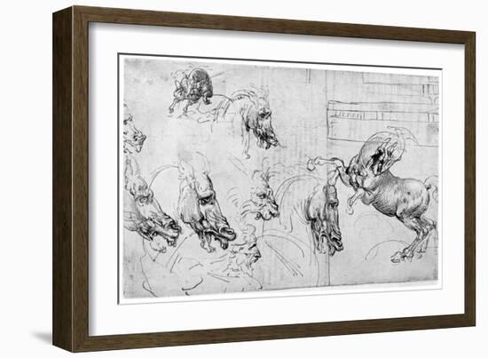 Study for the Battle of Anghiari, C1503-1505-Leonardo da Vinci-Framed Giclee Print